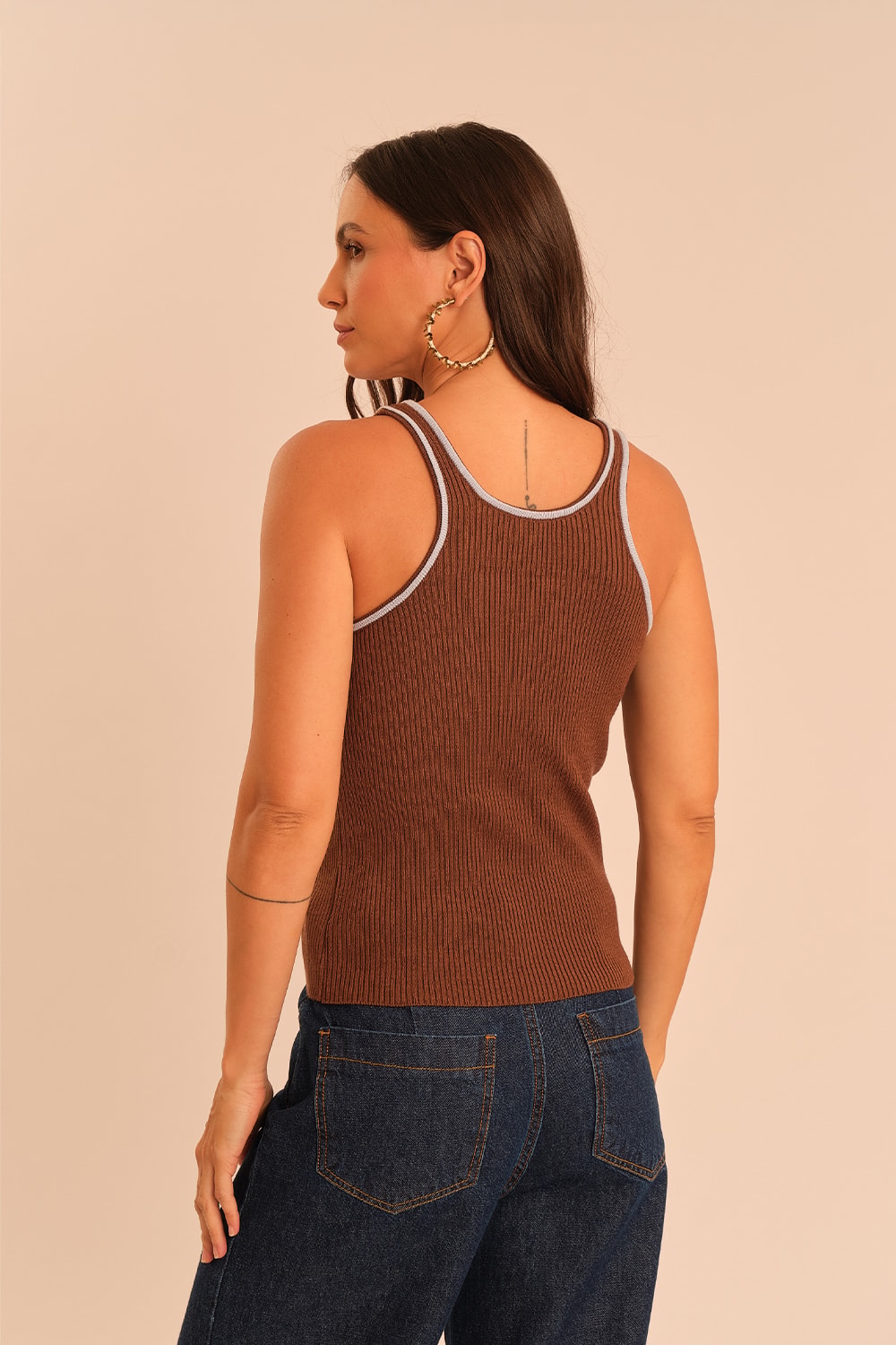 Regata Tricot Majorelle Marrom Argila