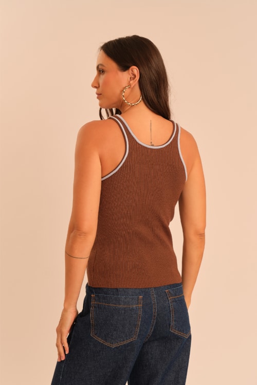 Regata Tricot Majorelle Marrom Argila - foto 4