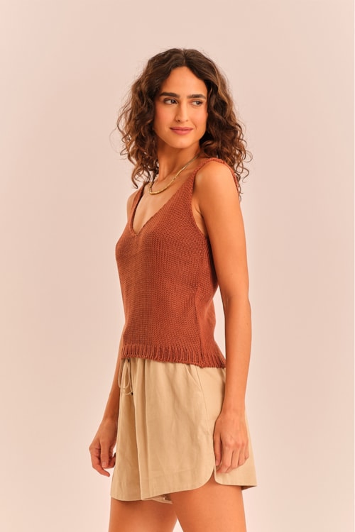 Regata Tricot Serena Marrom Terra - foto 3