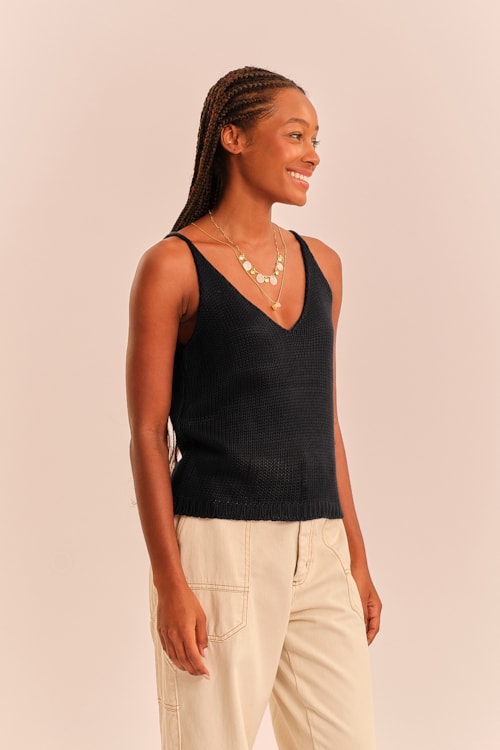 Regata Tricot Serena Preto - foto 3