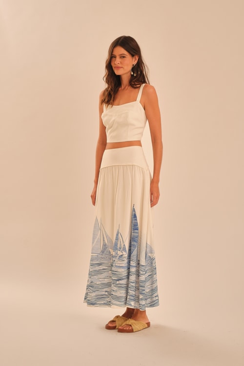 Saia Caravelas Estampado - foto 1