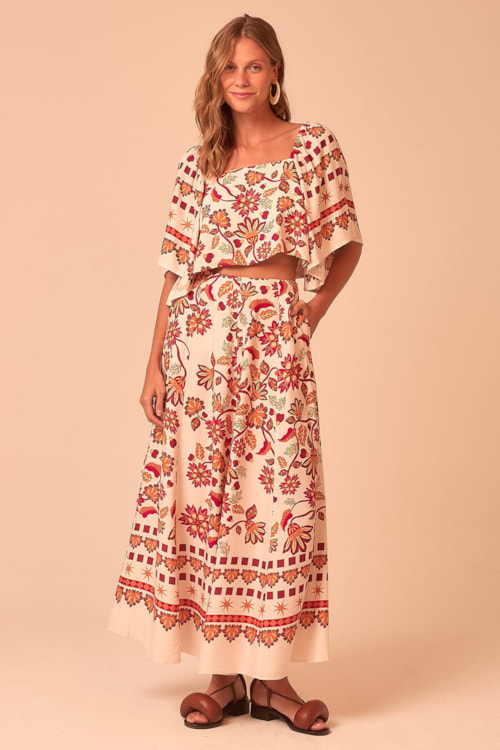 Saia Cropped Alba Estampado - foto 1