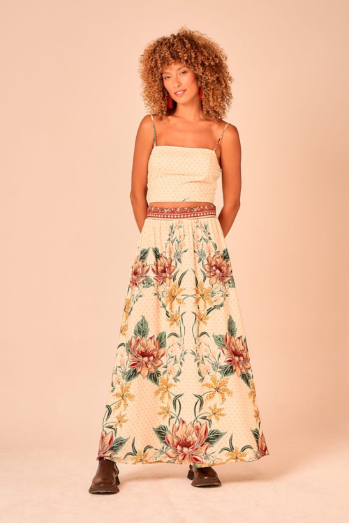 Saia Cropped Beleza Da Floresta Estampado - foto 2