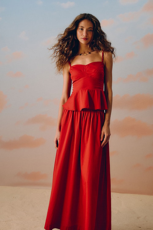Saia Cropped Cacau Vermelho Tinto - foto 1