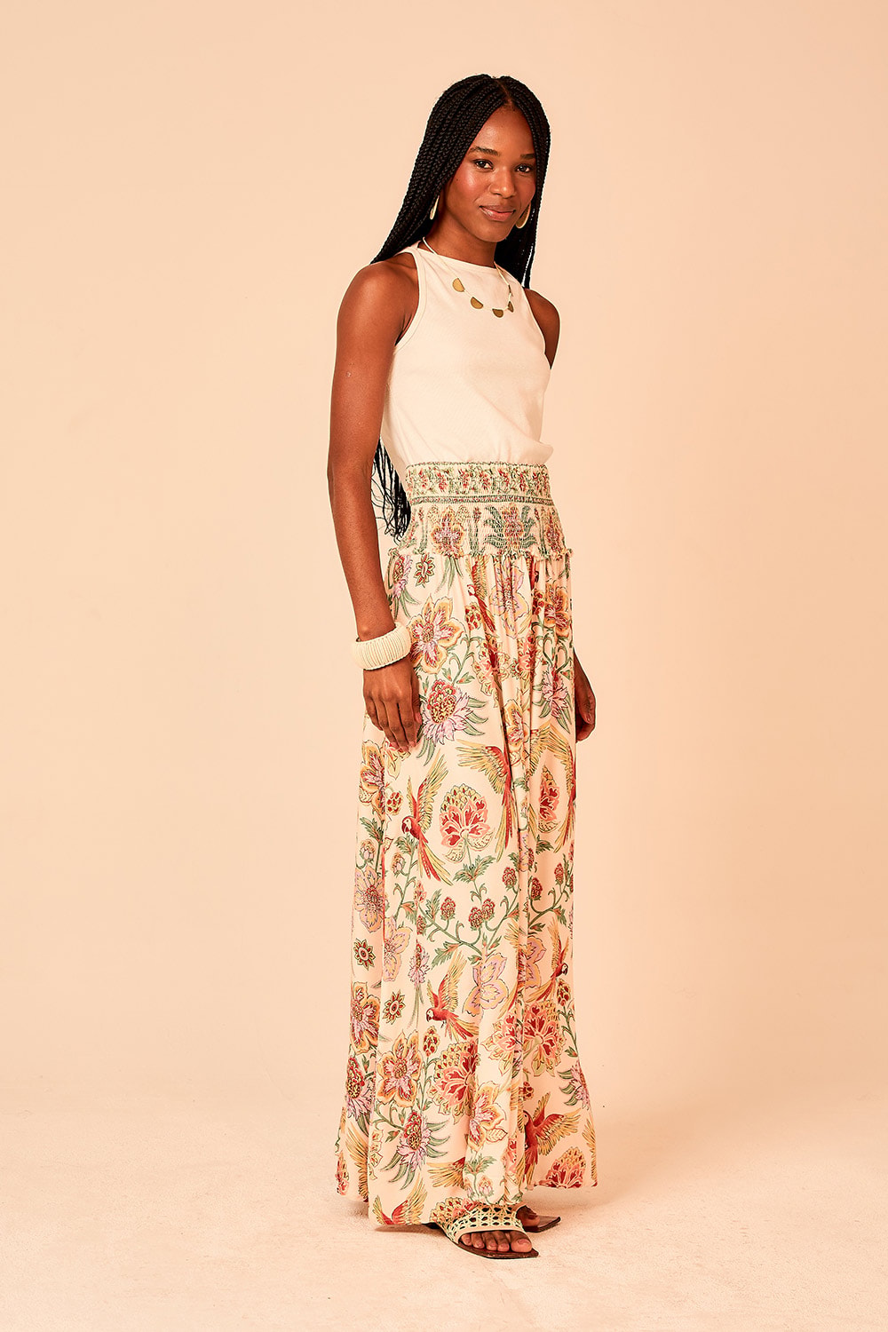 Saia Cropped Selva Estampado