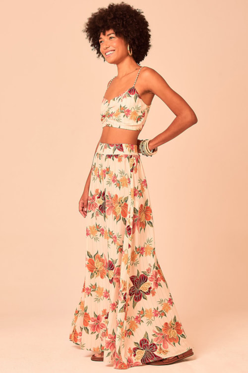 Saia Floral Batik Estampado - foto 2