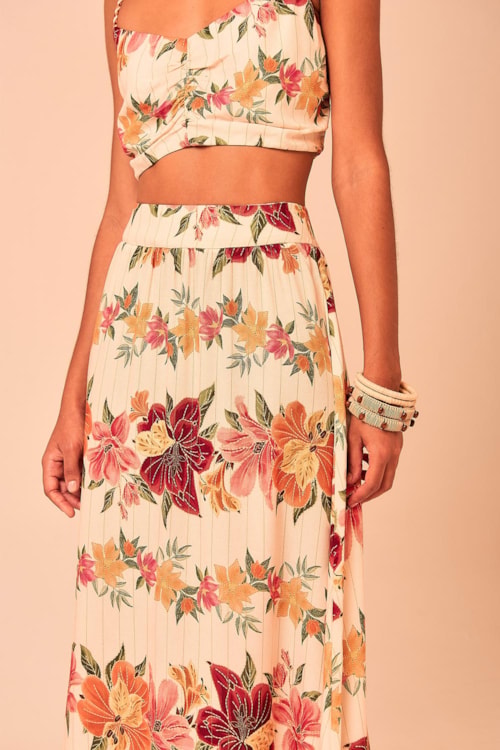 Saia Floral Batik Estampado - foto 3