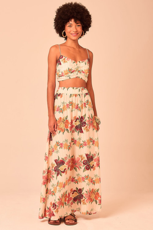 Saia Floral Batik Estampado - foto 4
