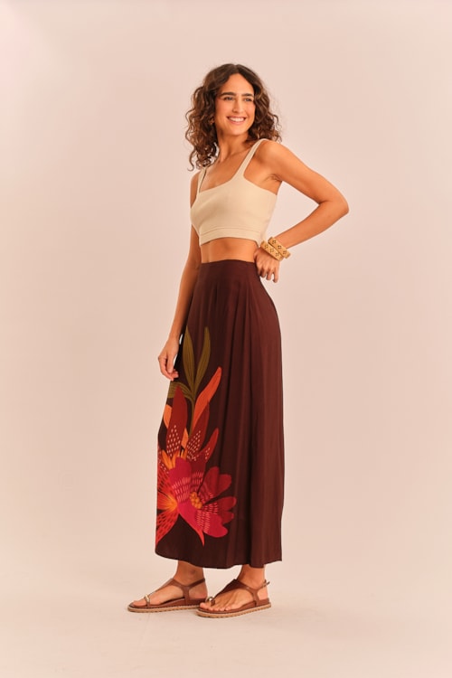 Saia Floral Magnolia Estampado - foto 4