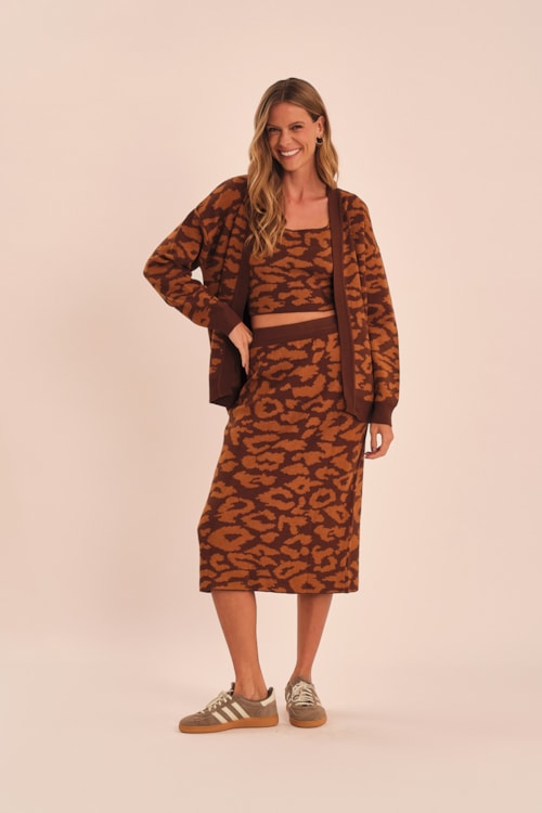 Saia Jacquard Onca Estampado - foto 1