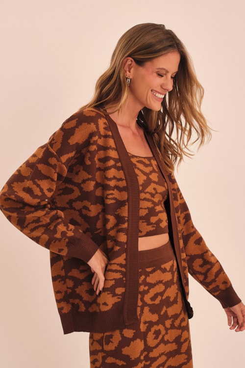 Saia Jacquard Onca Estampado - foto 5