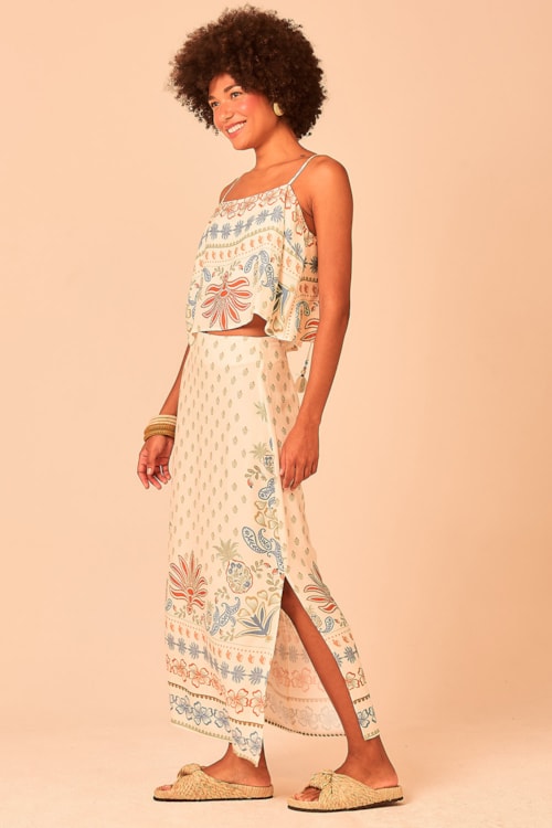 Saia Midi Caju Paisley Estampado - foto 2