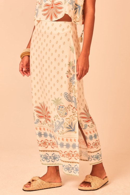 Saia Midi Caju Paisley Estampado - foto 4