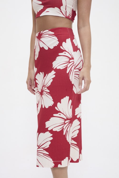 Saia Midi Capri Canelado Estampado - foto 6