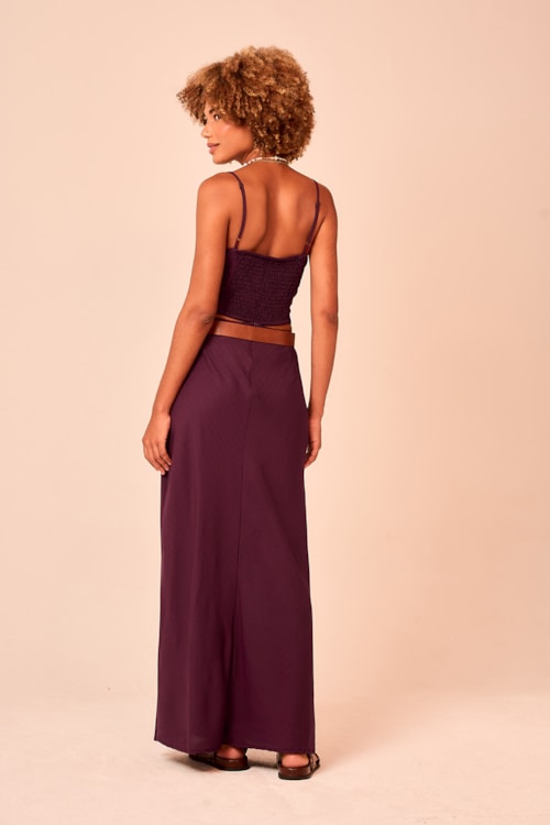 Saia Midi Florenca Roxo Berinjela - foto 3