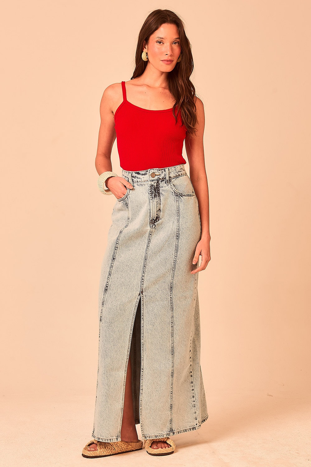 Saia Midi Jeans Sunset Jeans