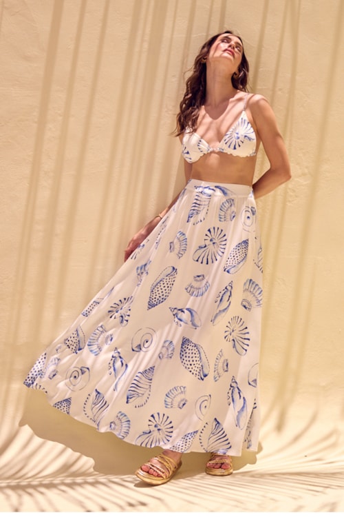 Saia Midi Oceanica Estampado - foto 1