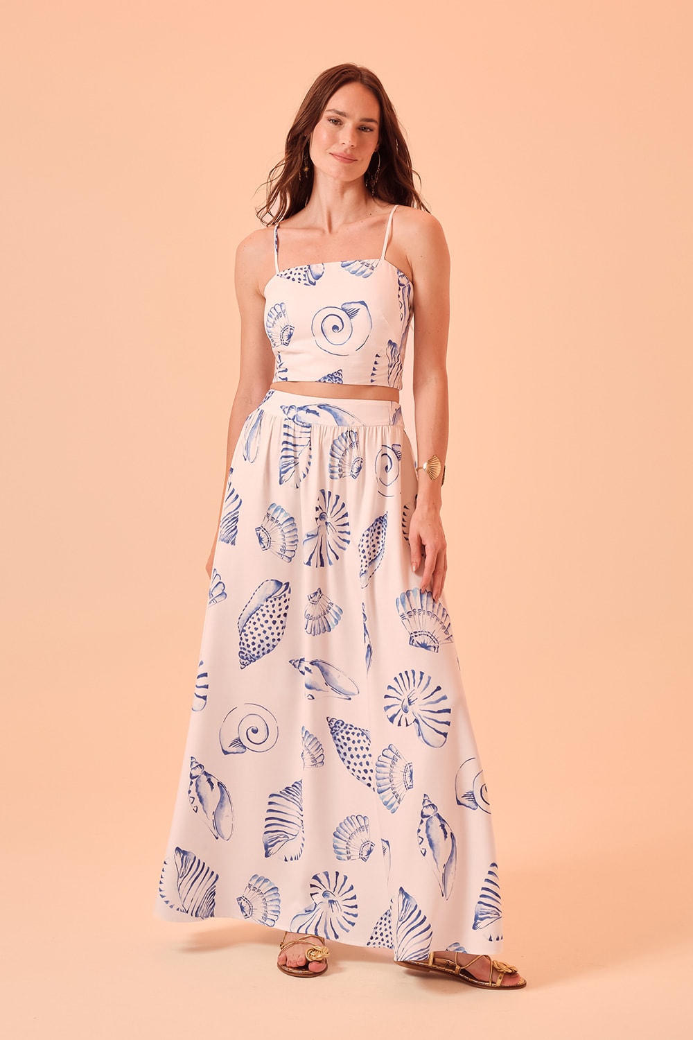 Saia Midi Oceanica Estampado