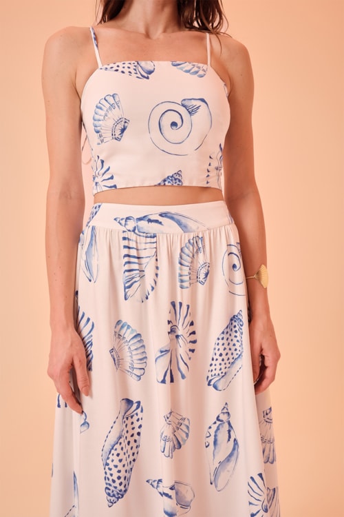 Saia Midi Oceanica Estampado - foto 5