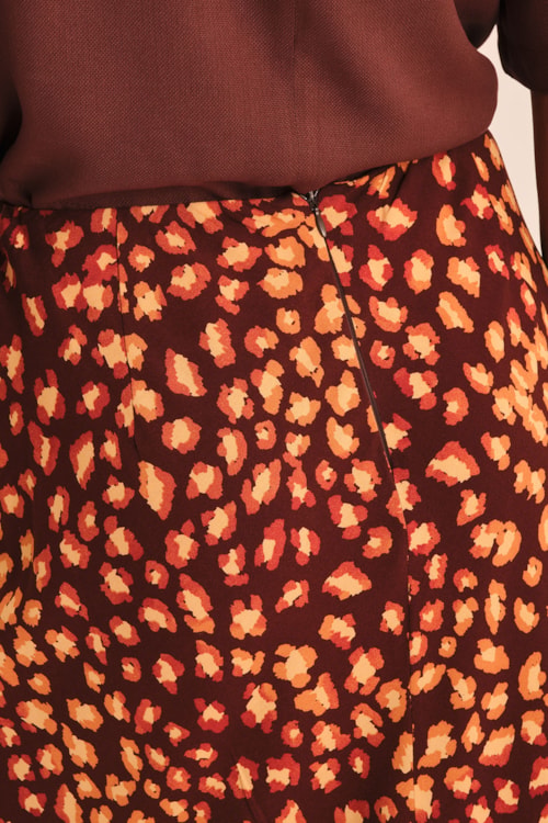Saia Onca Marrom Estampado - foto 3