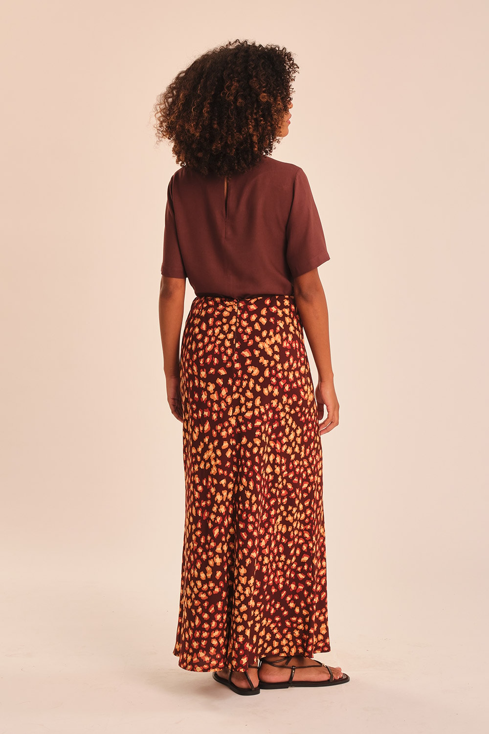 Saia Onca Marrom Estampado