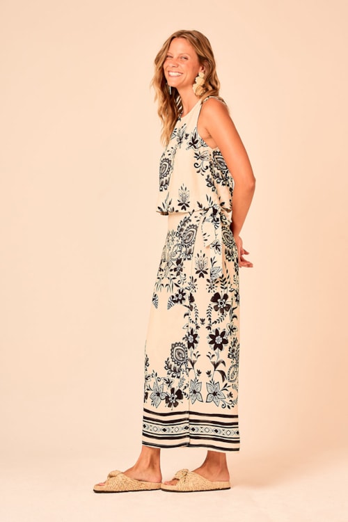 Saia Transpassada Floral Arabesco Estampado - foto 3