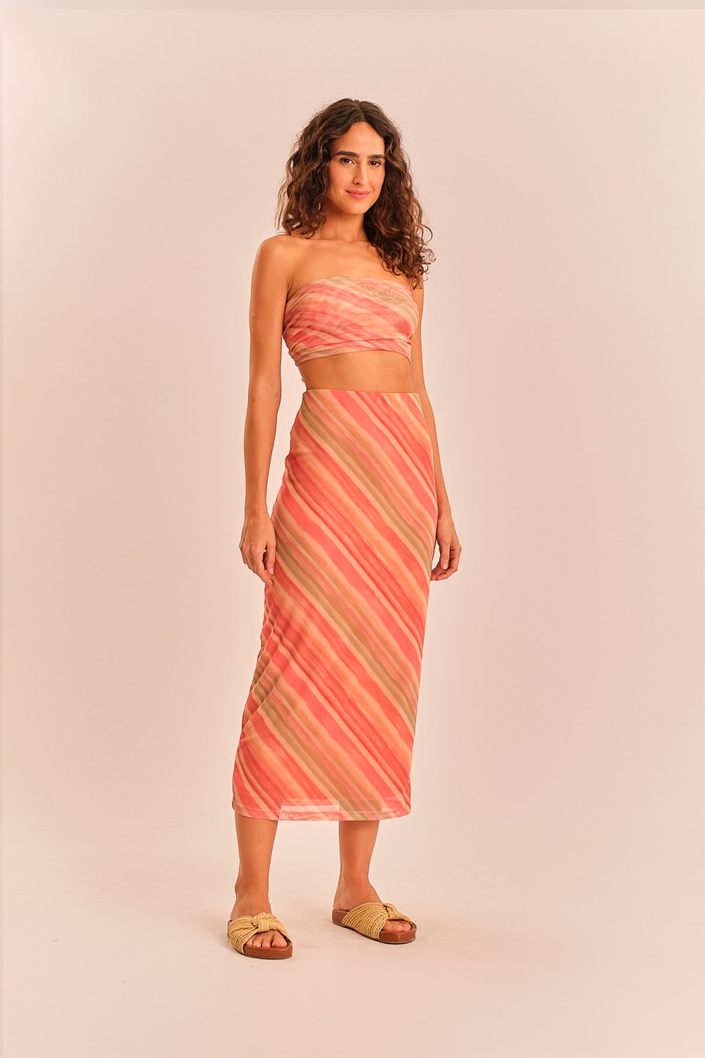 Saia Tule Sunset Estampado