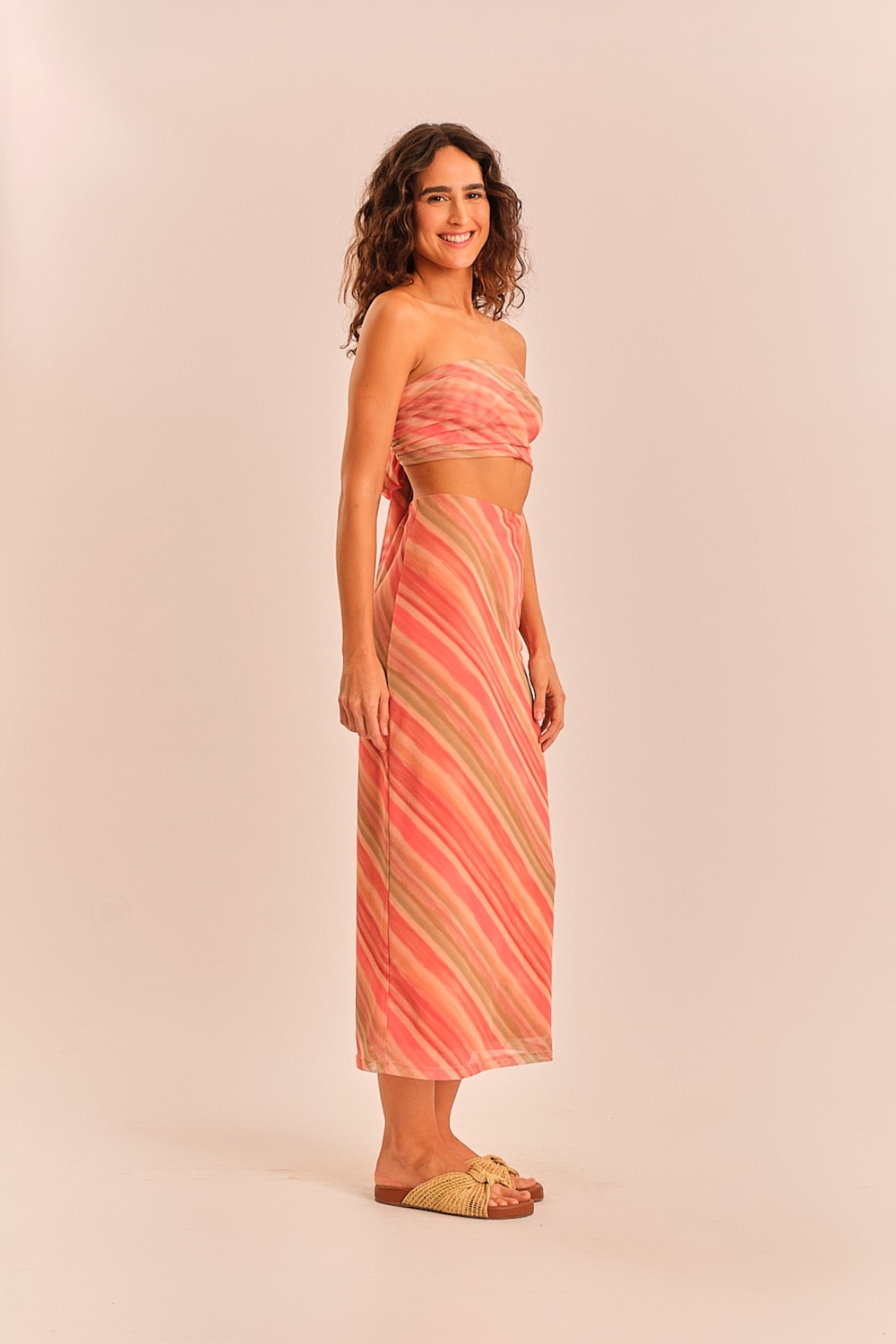 Saia Tule Sunset Estampado
