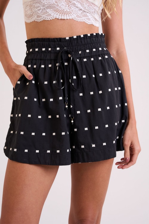 Short Bordado Lila Preto - foto 4
