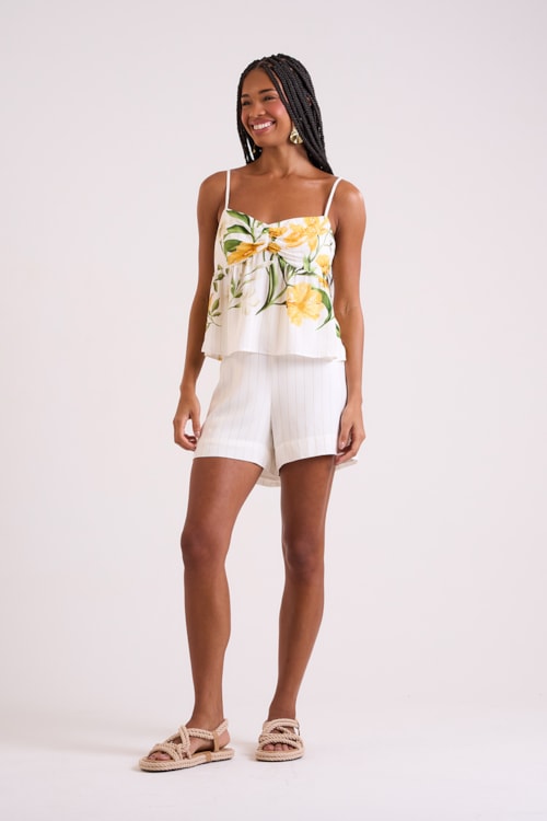 Short Floral Canola Estampado - foto 2