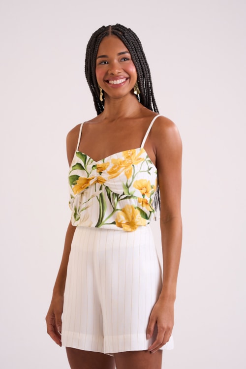 Short Floral Canola Estampado - foto 1