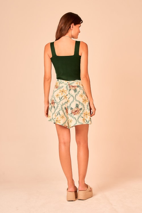Short Floral Lotus Estampado - foto 5
