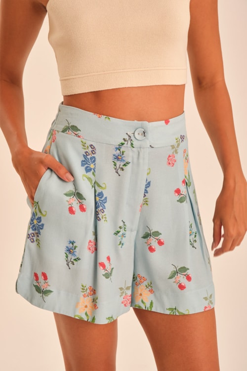 Short Jardim Vintage Estampado - foto 2