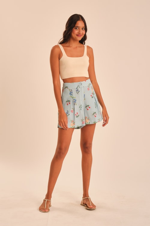 Short Jardim Vintage Estampado - foto 3