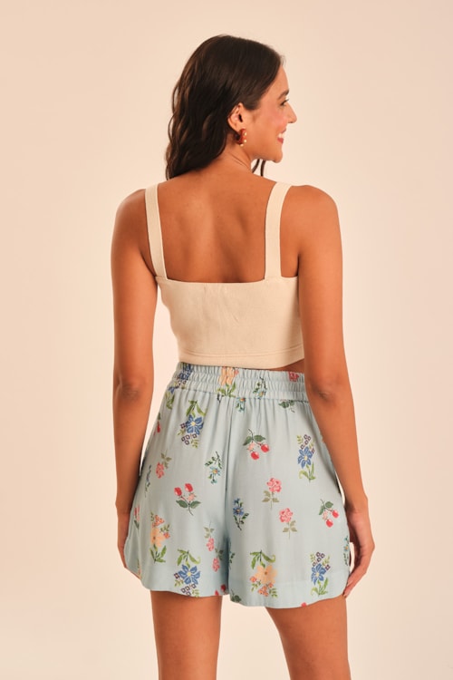 Short Jardim Vintage Estampado - foto 4
