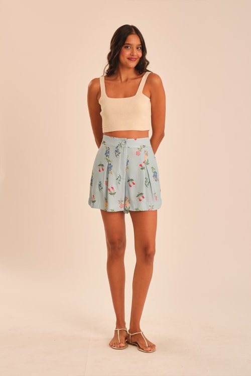 Short Jardim Vintage Estampado - foto 1