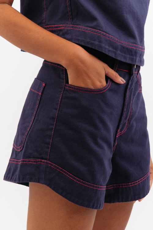 Short Jeans Marinho Azul Oceano - foto 2