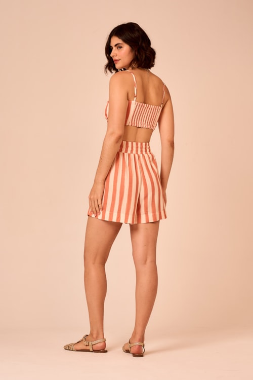 Short Listrado Aperol Estampado - foto 3