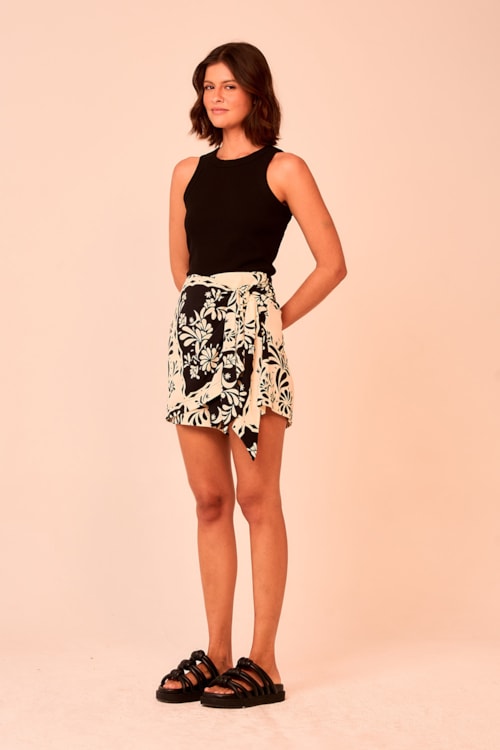 Short Saia Bandana Bicolor Estampado - foto 2