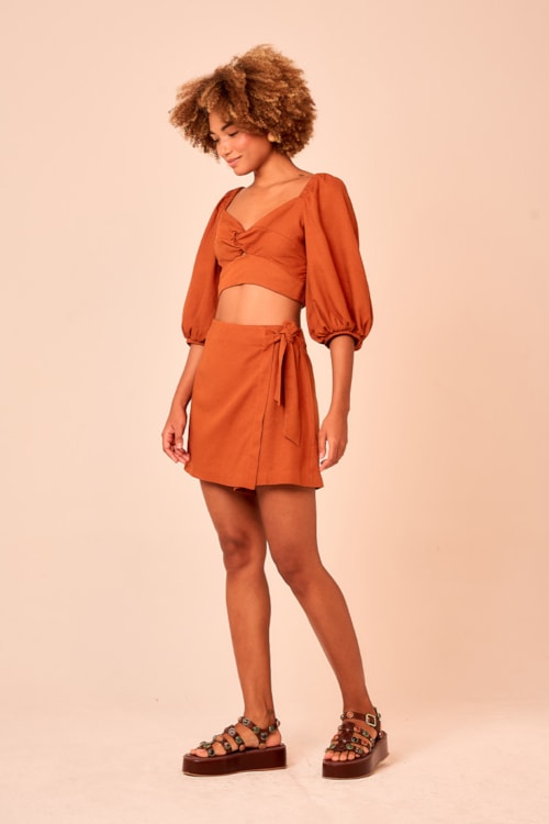 Short Saia Caramel Caramelo - foto 2
