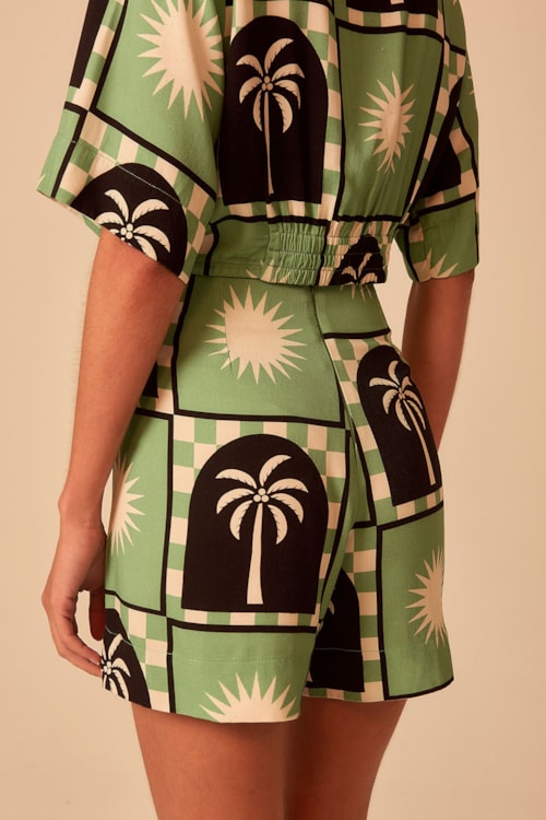 Short Saia Tropical Tree Estampado - foto 4