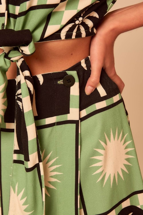 Short Saia Tropical Tree Estampado - foto 3