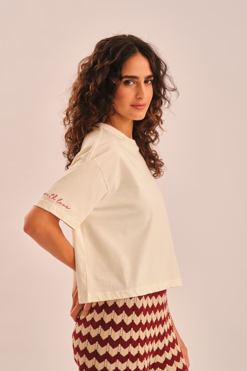 T Shirt Bordado Love Off - foto 4