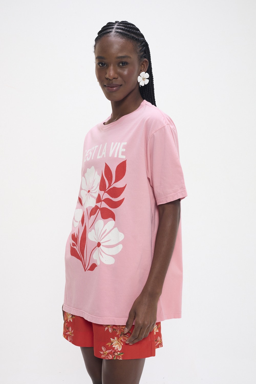 T Shirt Silk C Est La Vie Rosa Gelato