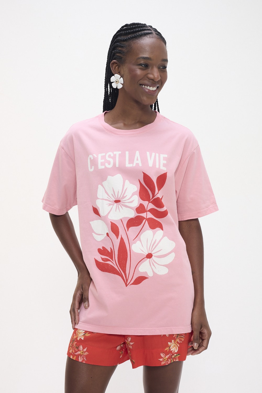 T Shirt Silk C Est La Vie Rosa Gelato
