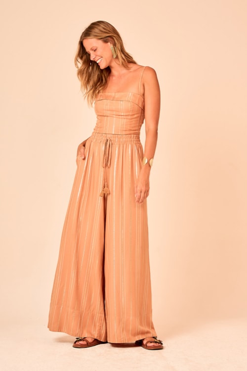 Top Chevron Lurex Bege - foto 3