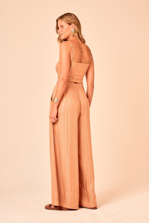 Top Chevron Lurex Bege - foto 4