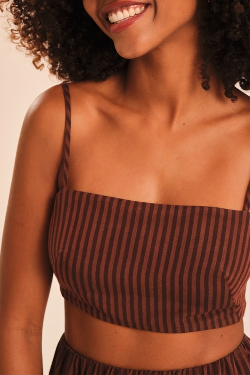 Top Listra Camel Listrado - foto 1