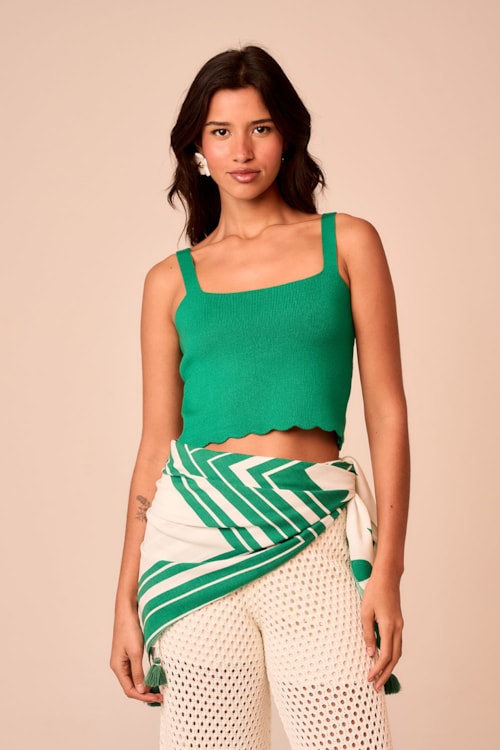 Top Tricot Ondas Verde Esmeralda - foto 1
