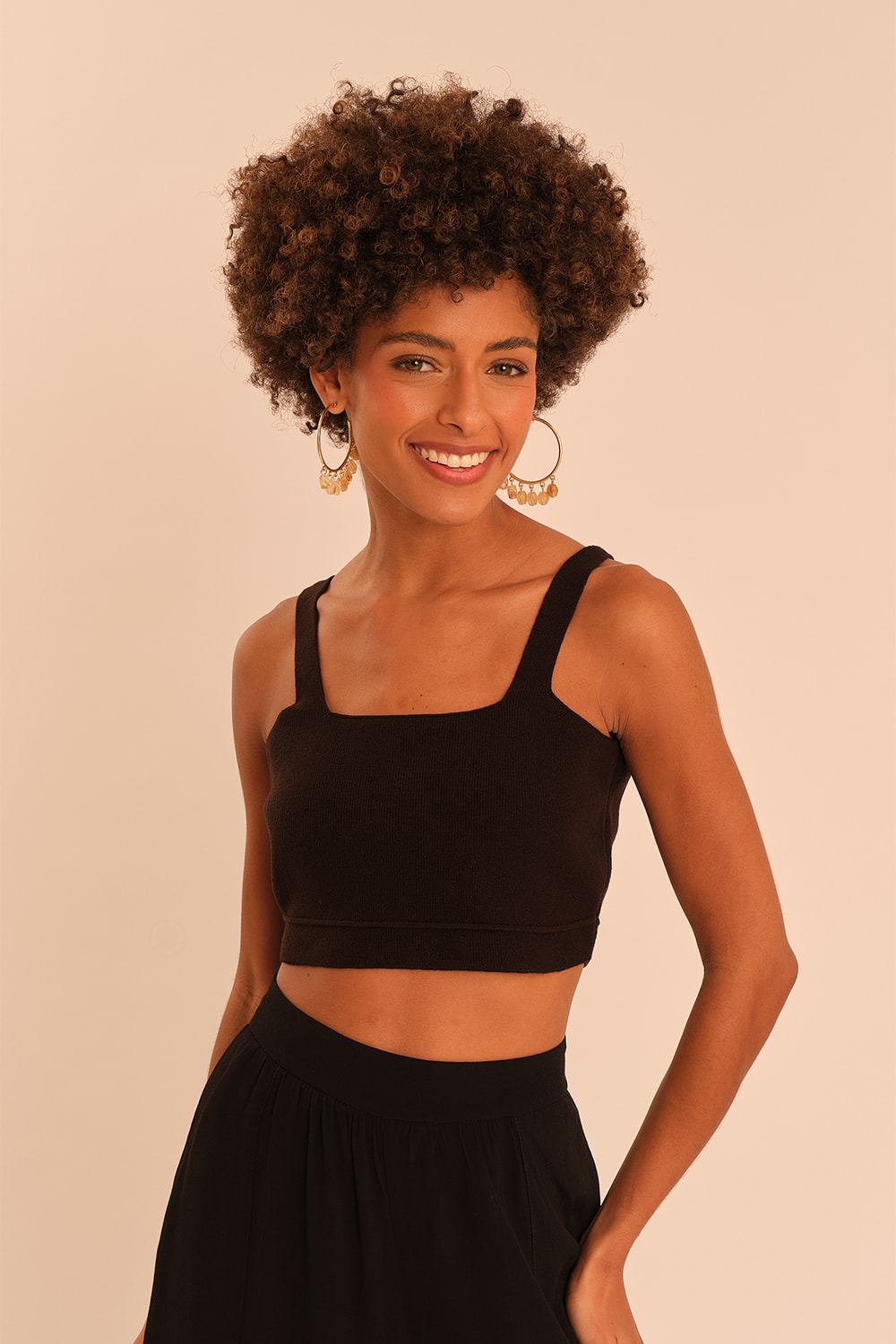 Top Tricot Reto Preto
